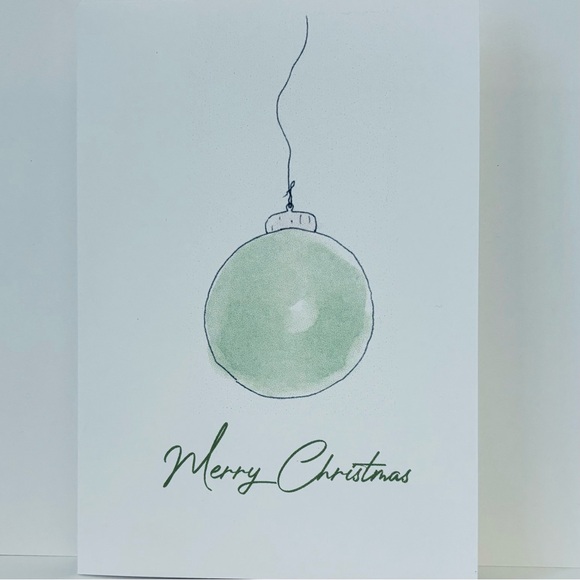 Set of 12 Watercolor Christmas Ornaments Holiday Cards - Picture 5 of 9
